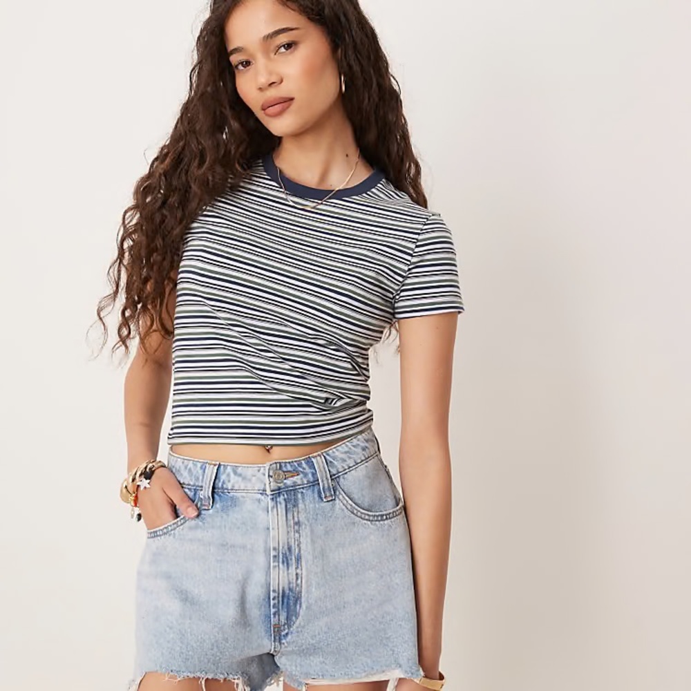 (NWOT) Abercrombie & Fitch Striped Baby Tee